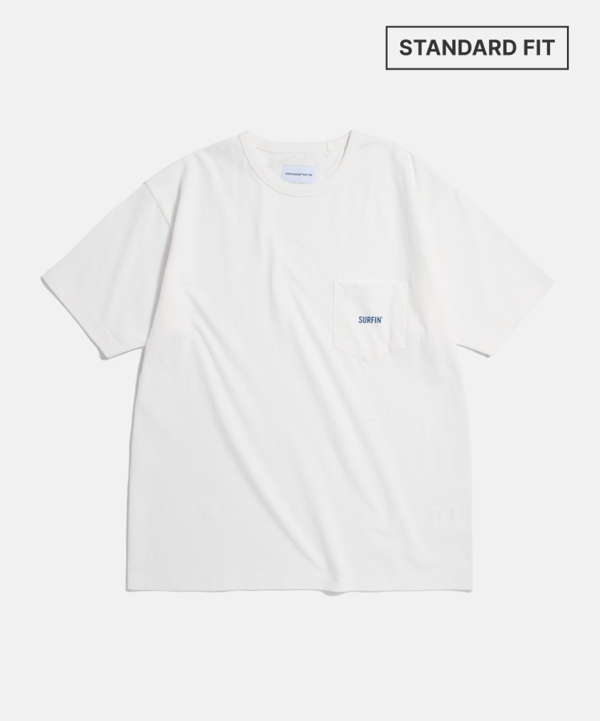 (Standard Fit) Surfin Pocket Tee Off White