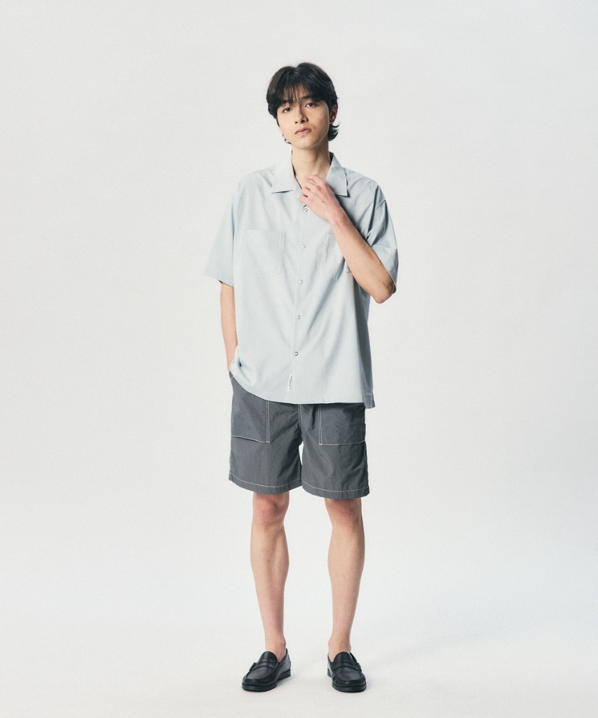 Draped Western S/S Shirt Pale Blue