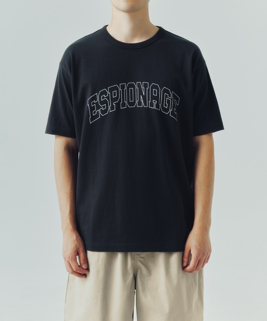 (Standard Fit) Collegiate Logo Tee Vintage Black