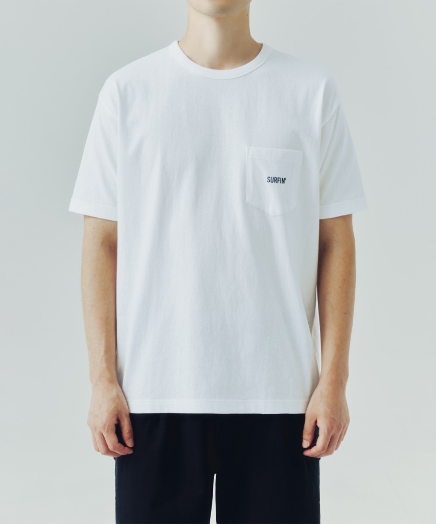 (Standard Fit) Surfin Pocket Tee Off White