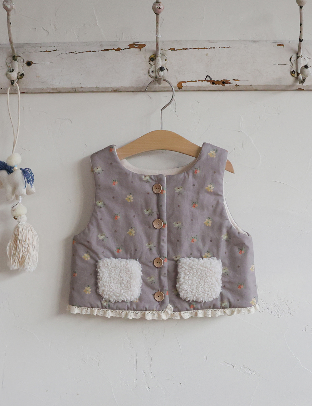 Bibi quilted vest - mocha - Puellaflo