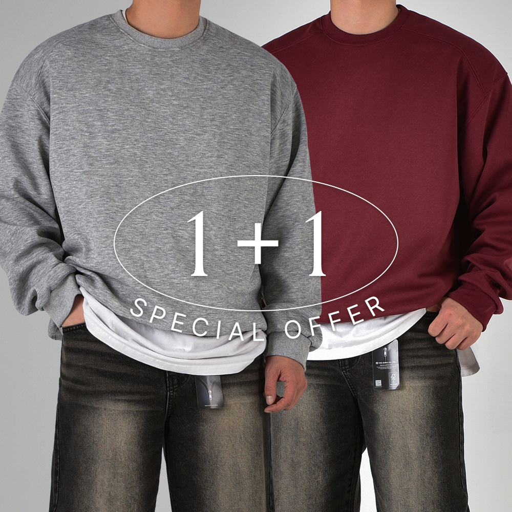 [1+1] 6color 후면 절개 오버핏 맨투맨