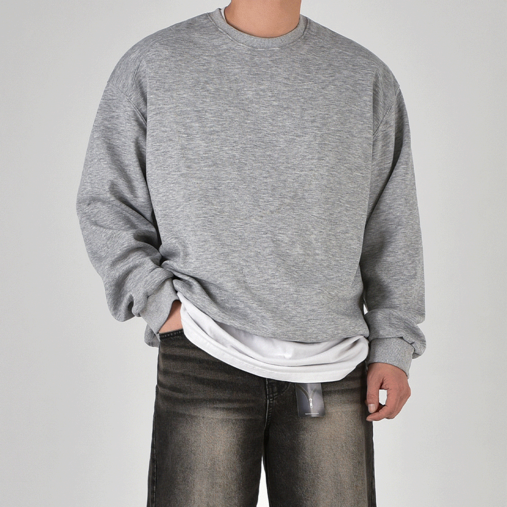 6color 후면 절개 오버핏 맨투맨