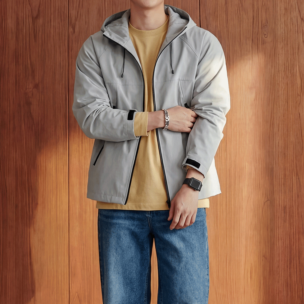 3color 남자 오버핏 후드 바람막이