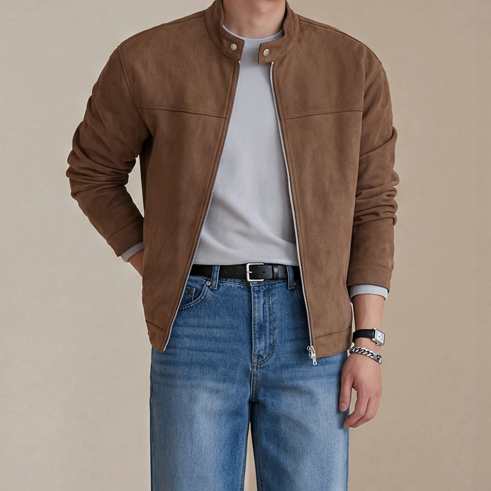 2color 차이나 카라 스웨이드 자켓