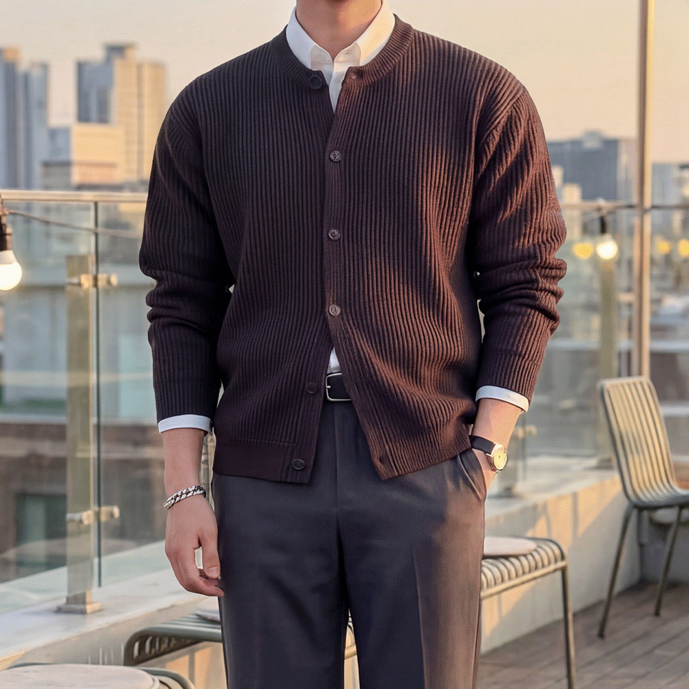 6color 오버핏 라운드 가디건