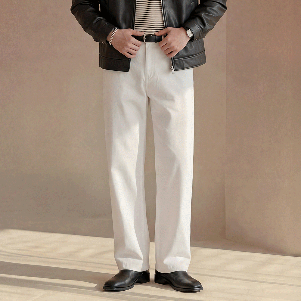 4color 뒷밴딩 와이드핏 면바지