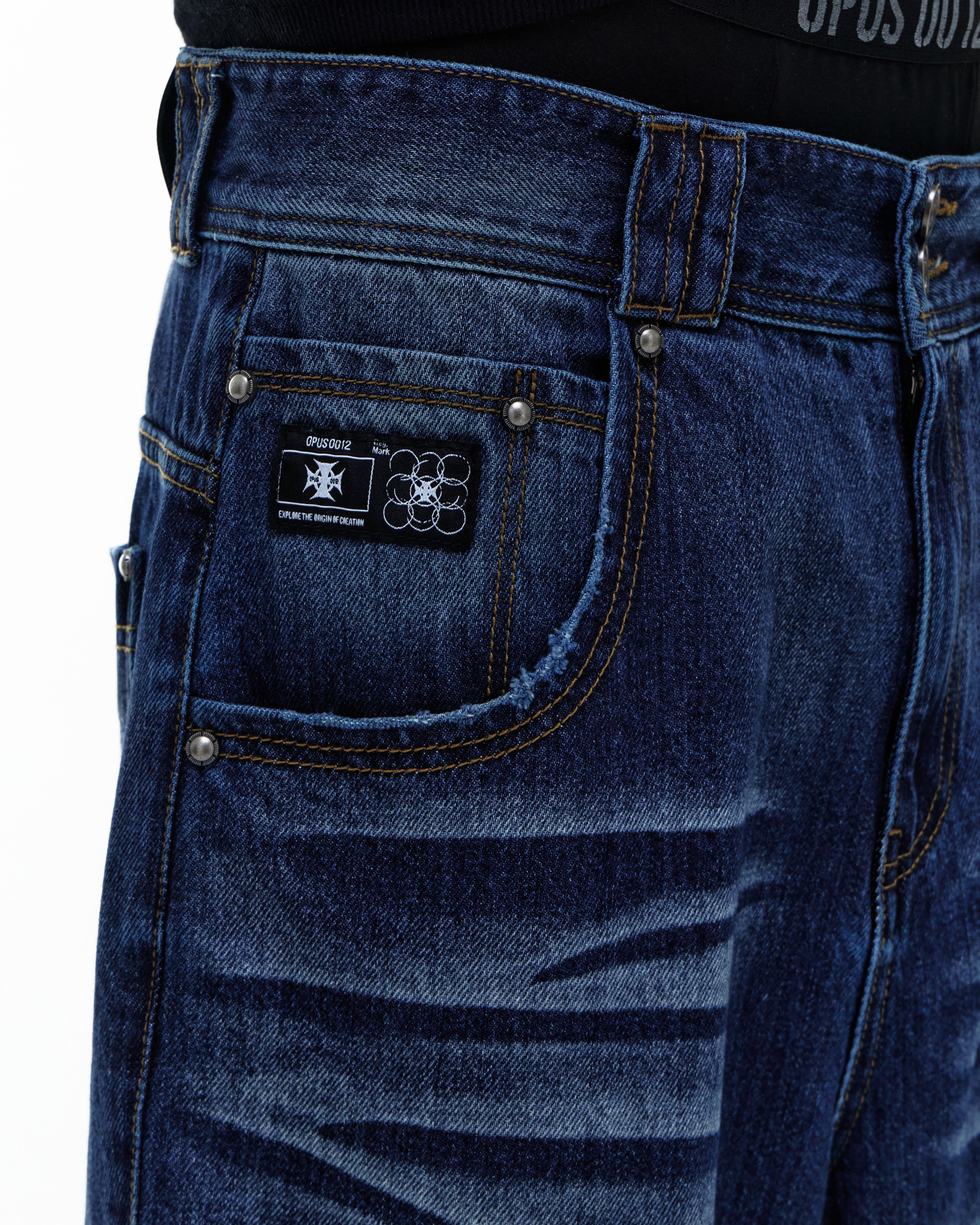 Op. 09 SLAG DISTRESSED DENIM PANTS M/BLUE - OPUS 0012
