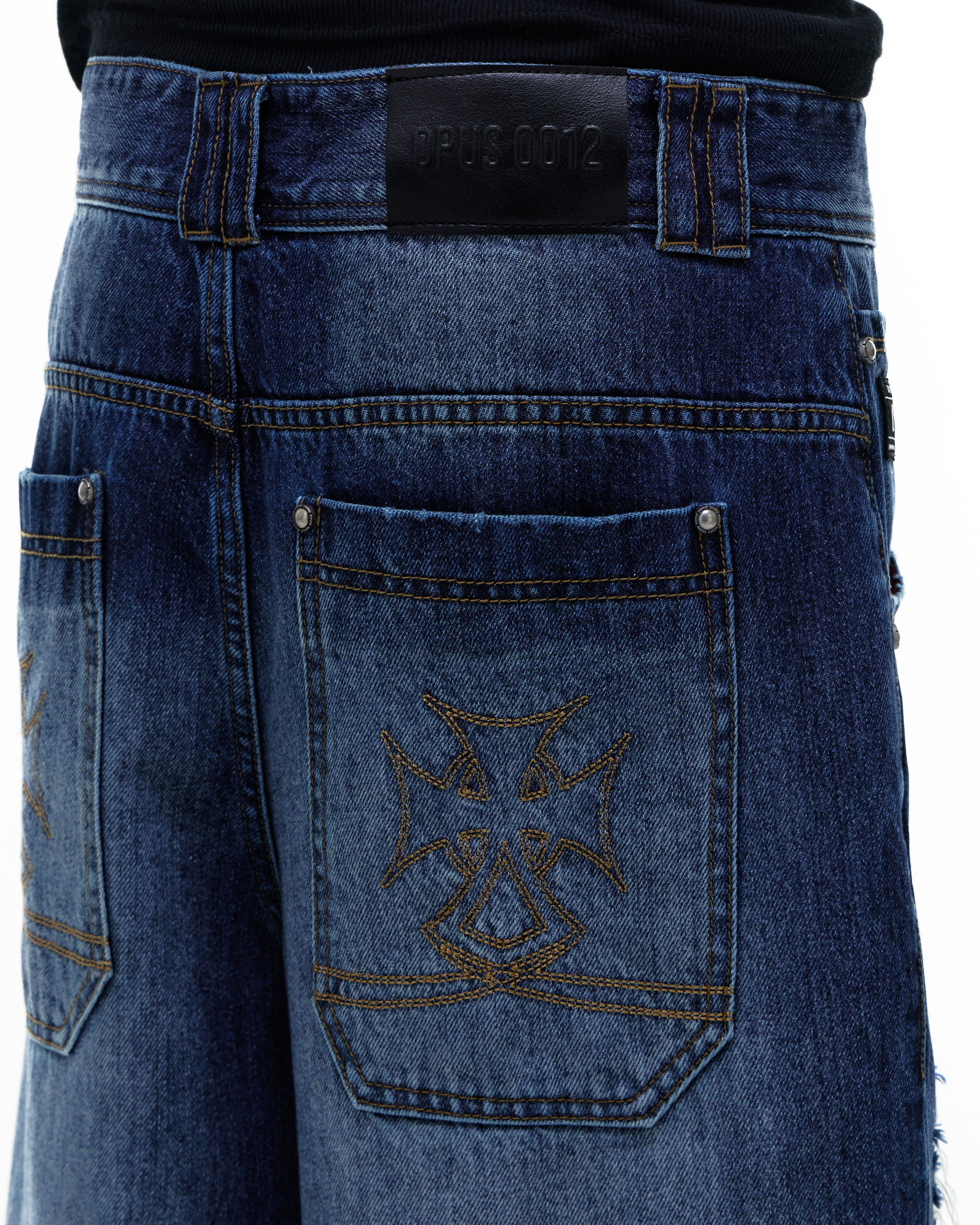 Op. 09 SLAG DISTRESSED DENIM PANTS M/BLUE - OPUS 0012