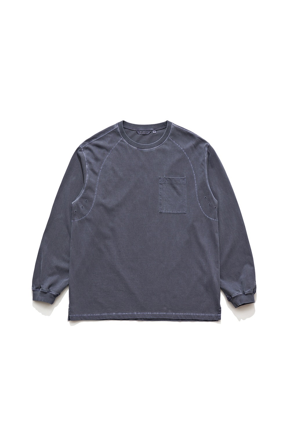 DYED COVER STITCH T-SHIRTS / NAVY