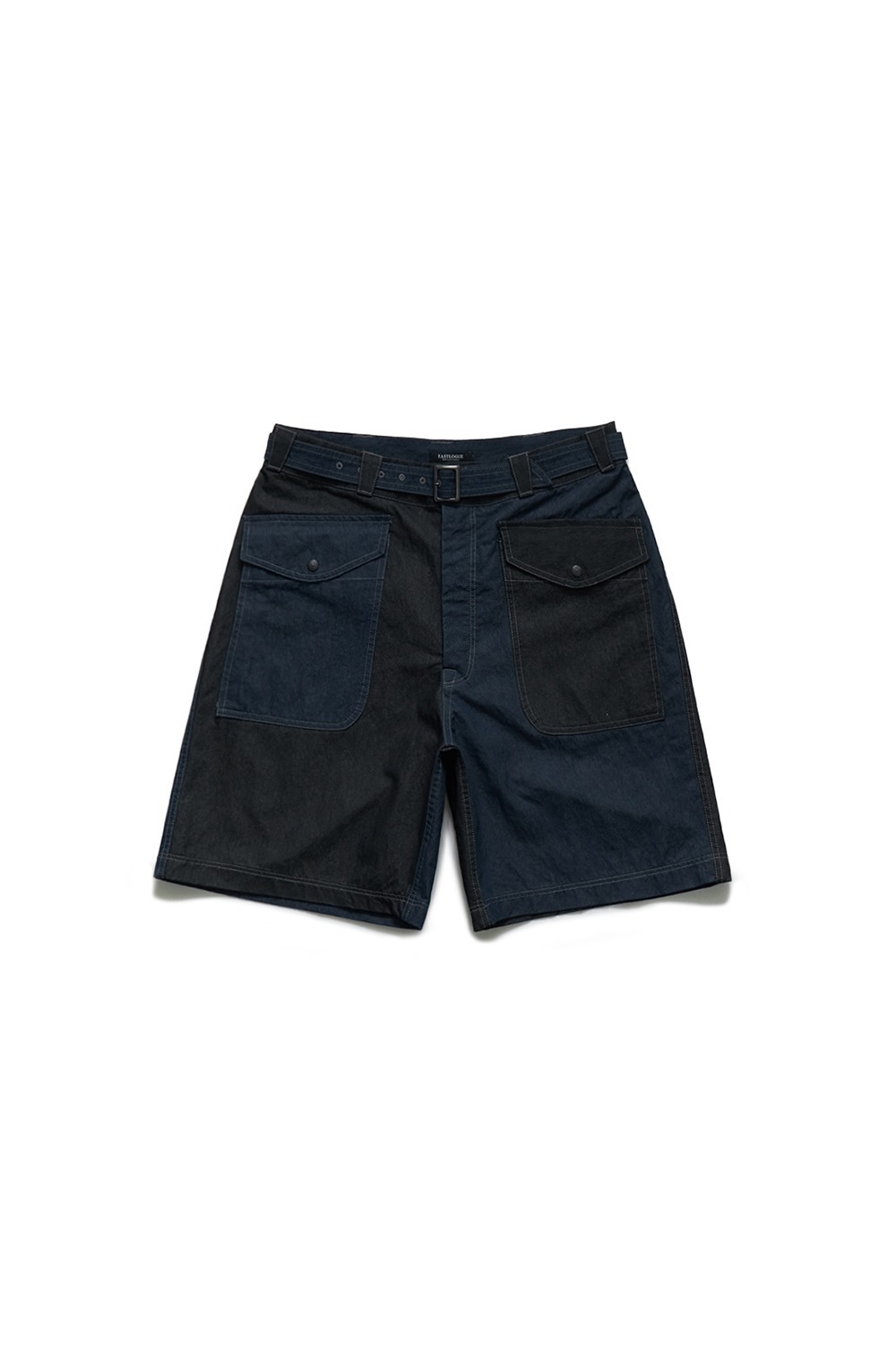 AIRFORCE BELTED SHORTS / BLACK &amp; NAVY MIXED