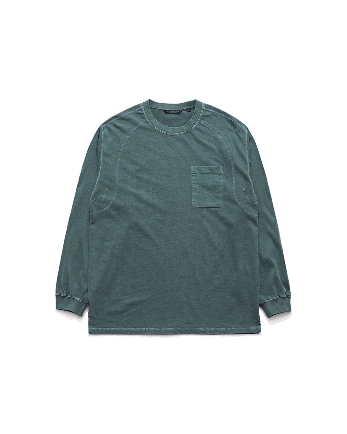 DYED COVER STITCH T-SHIRT / D.GREEN