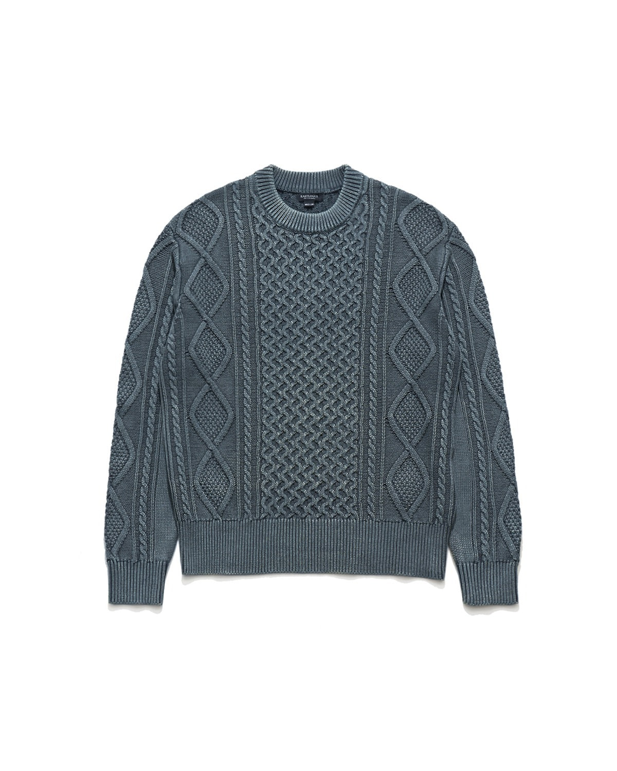 DYED FISHERMAN SWEATER / OLIVE GREY