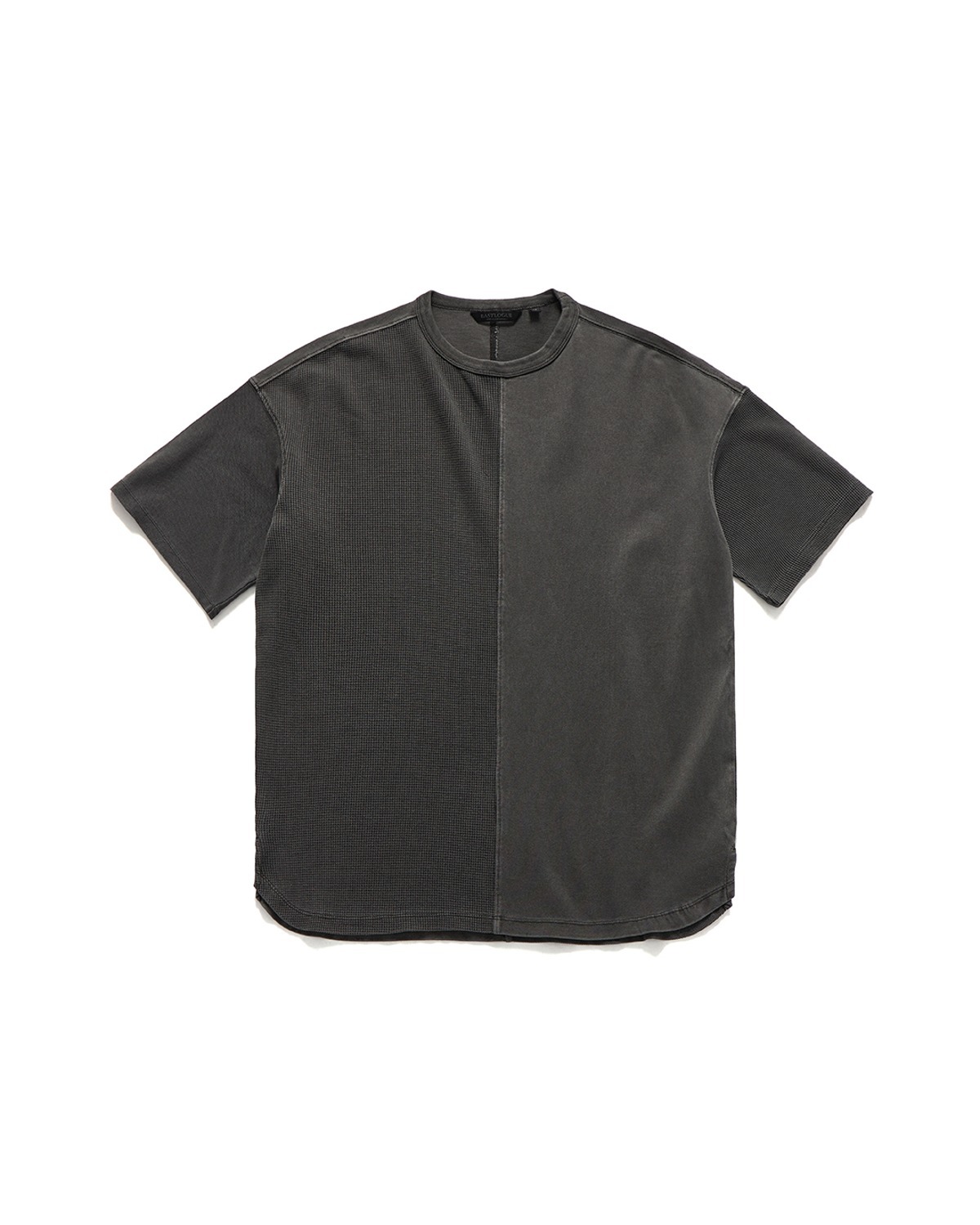 MULTI-FABRIC LOOSE FIT T-SHIRT / CHARCOAL
