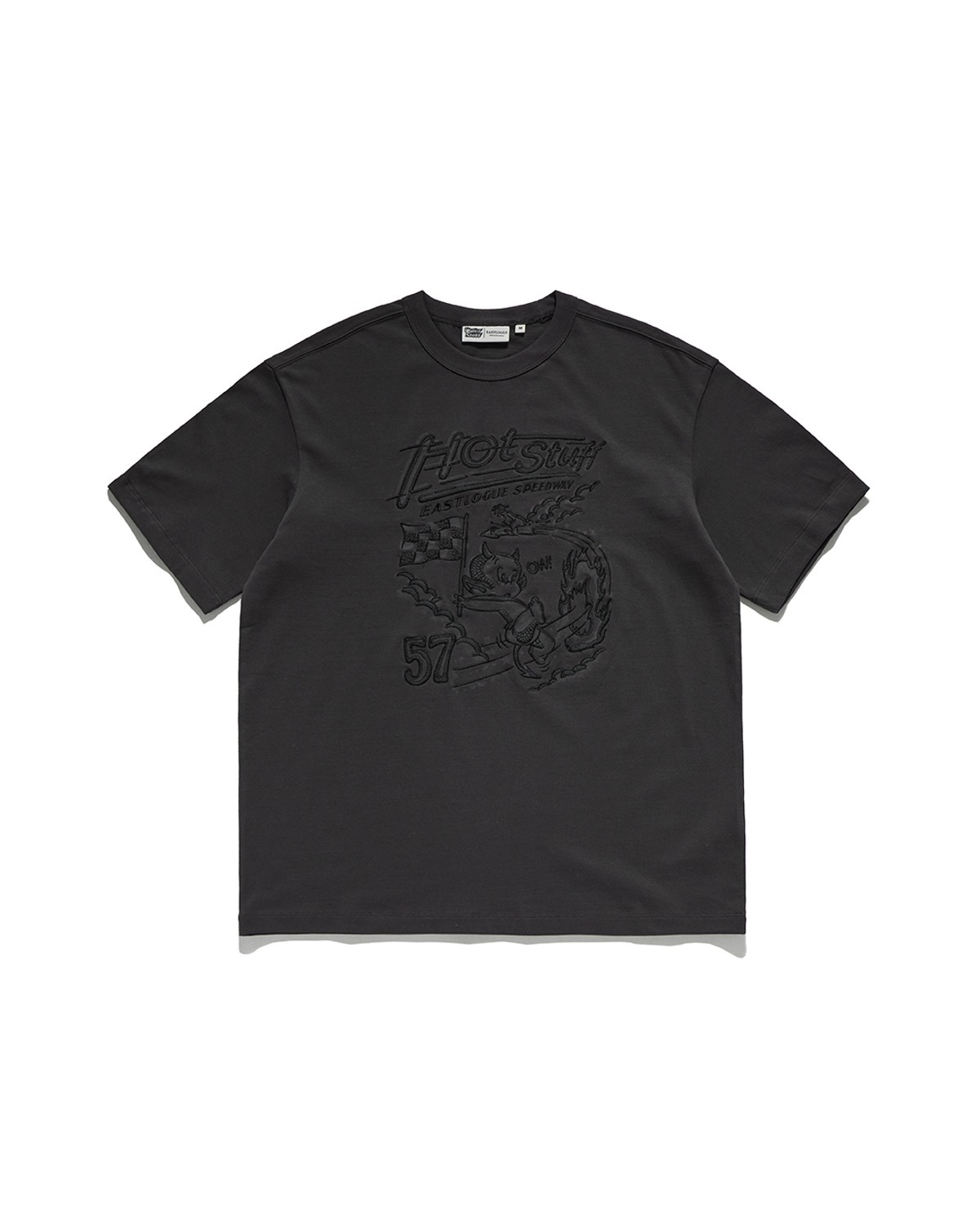 EMBROIDERY COMIC T-SHIRTS / CHARCOAL