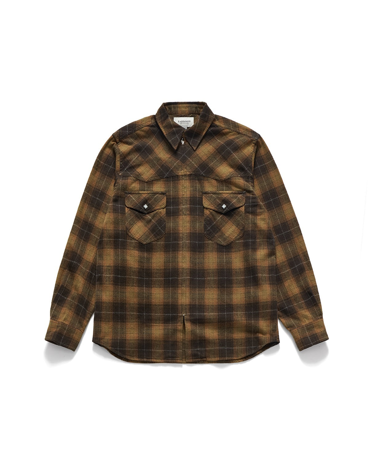Eastlogue WESTERN ZIP UP SHIRTS / MULTI ORANGE CHECK