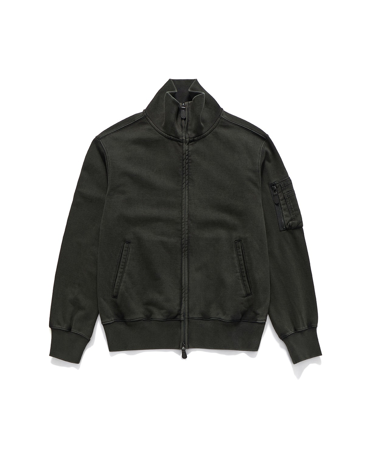 Eastlogue FLIGHT ZIP UP SWEAT JUMPER / VINTAGE BLACK