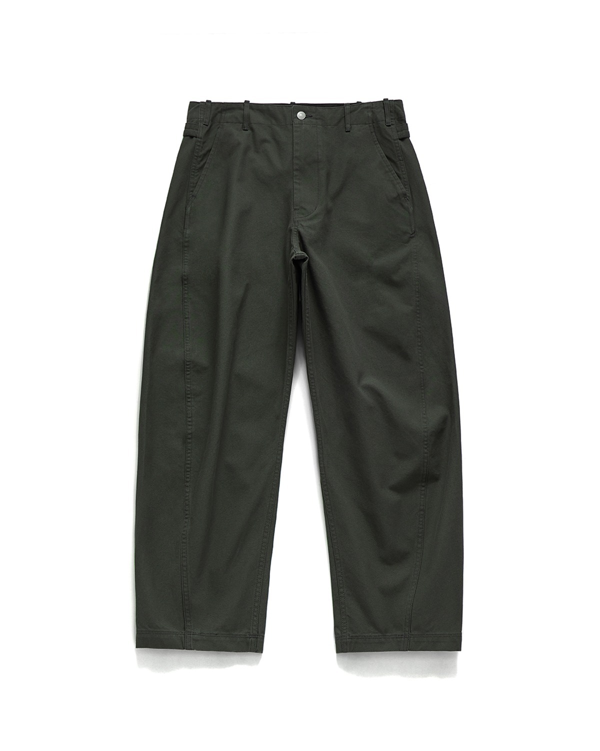 Eastlogue CINCH BACK CURVED PANTS / D.OLIVE