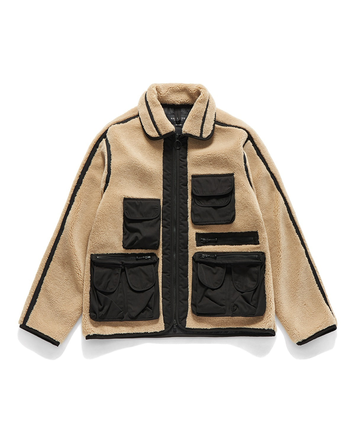 Eastlogue SHEARING CAMERAMAN JACKET / BLACK & BEIGE
