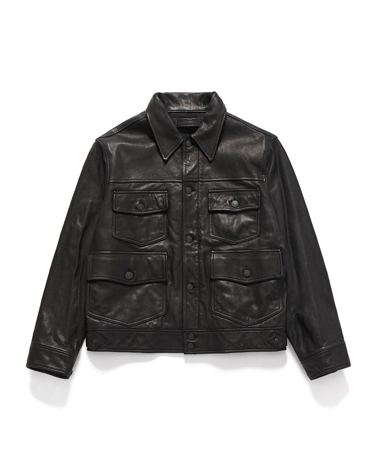 TRAPPER LEATHER JACKET / BLACK - EASTLOGUE