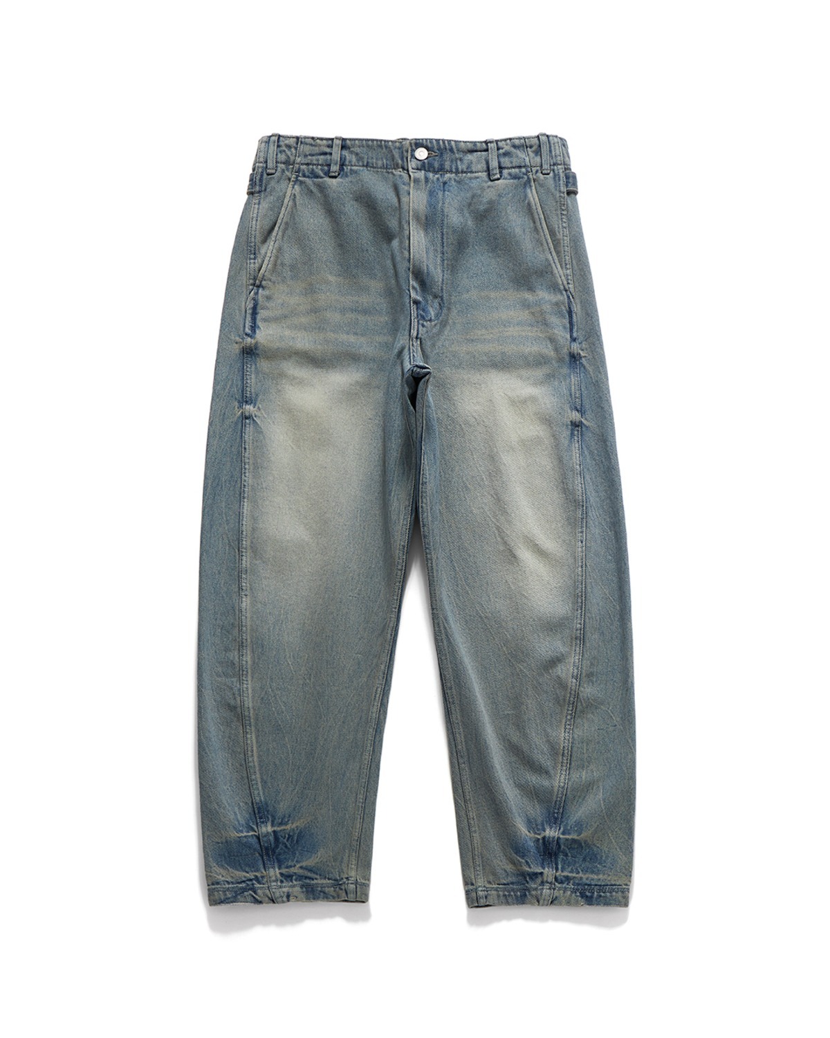 Eastlogue CINCH BACK CURVED PANTS / LIGHT INDIGO