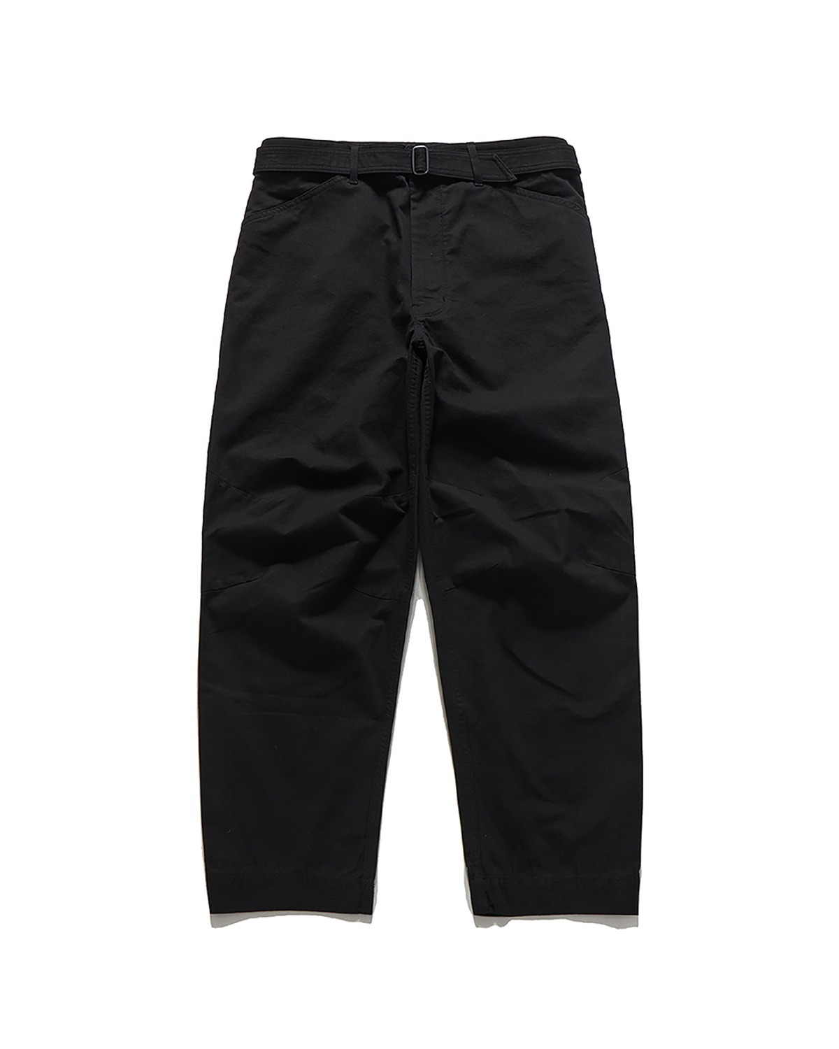 CURVE KNEE BELTED PANTS / BLACK