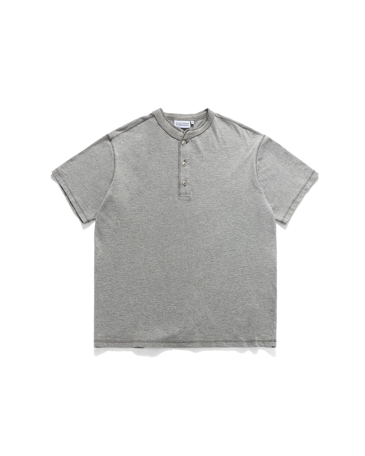 ◆MISEKI SEOUL◆ Striped henley neck short sleeves GREY MSK2 MUSINSA | MISEKI SEOUL Striped henley neck short sleeves GREY
