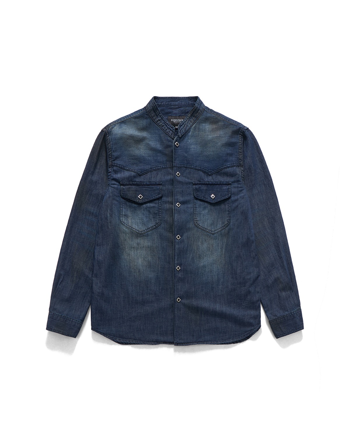 Eastlogue BAND COLLAR WESTERN SHIRTS / WASHED DENIM