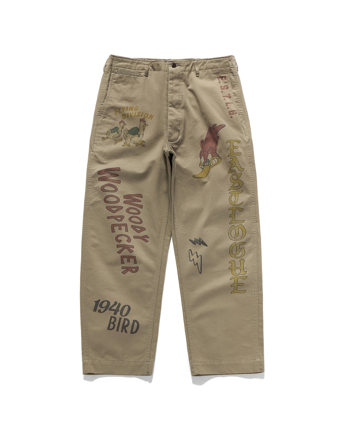 Eastlogue VINTAGE PRINTING CHINO PANTS / SAND