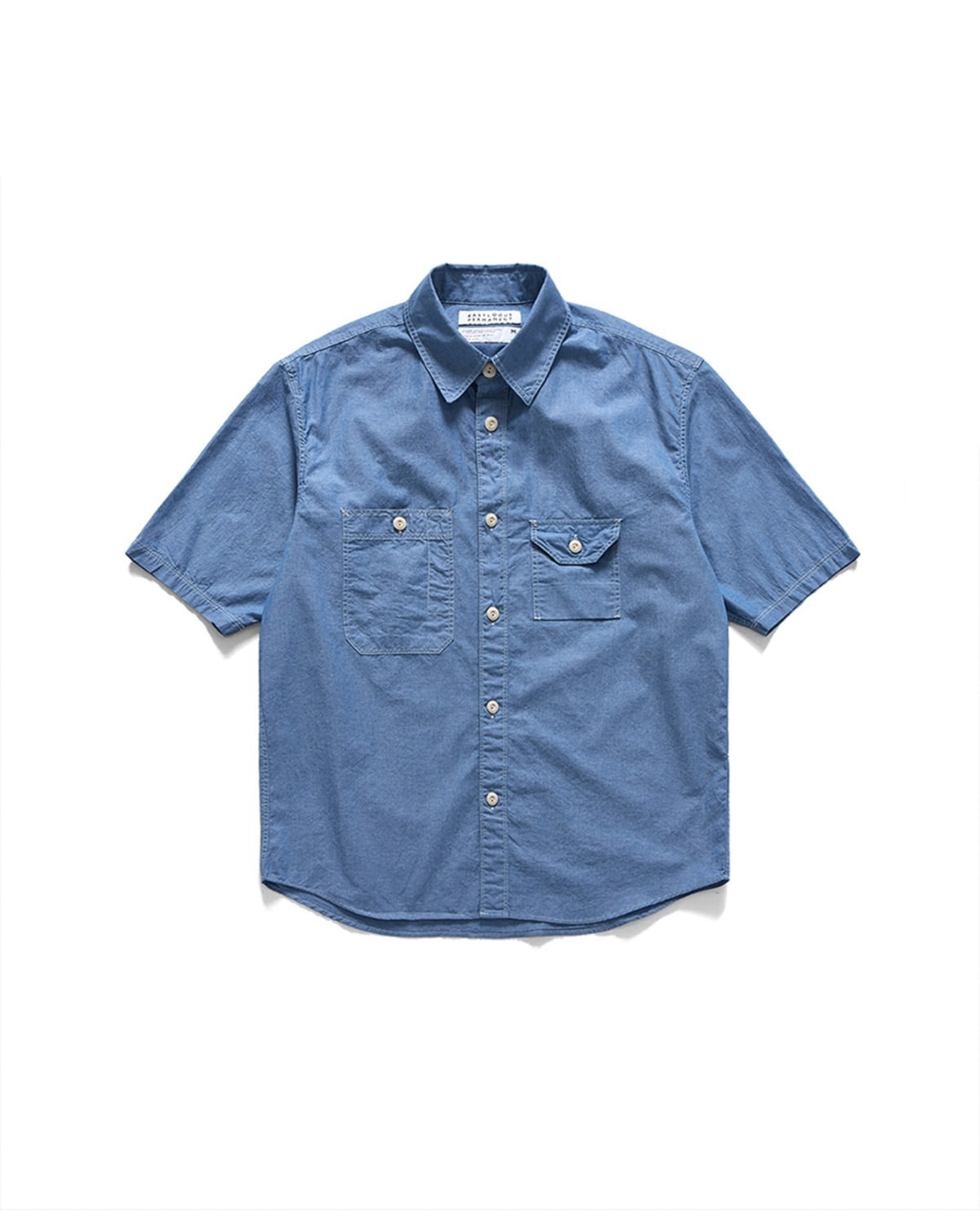 CHAMBRAY WORK HALF SHIRT / CHAMBRAY LIGHT BLUE