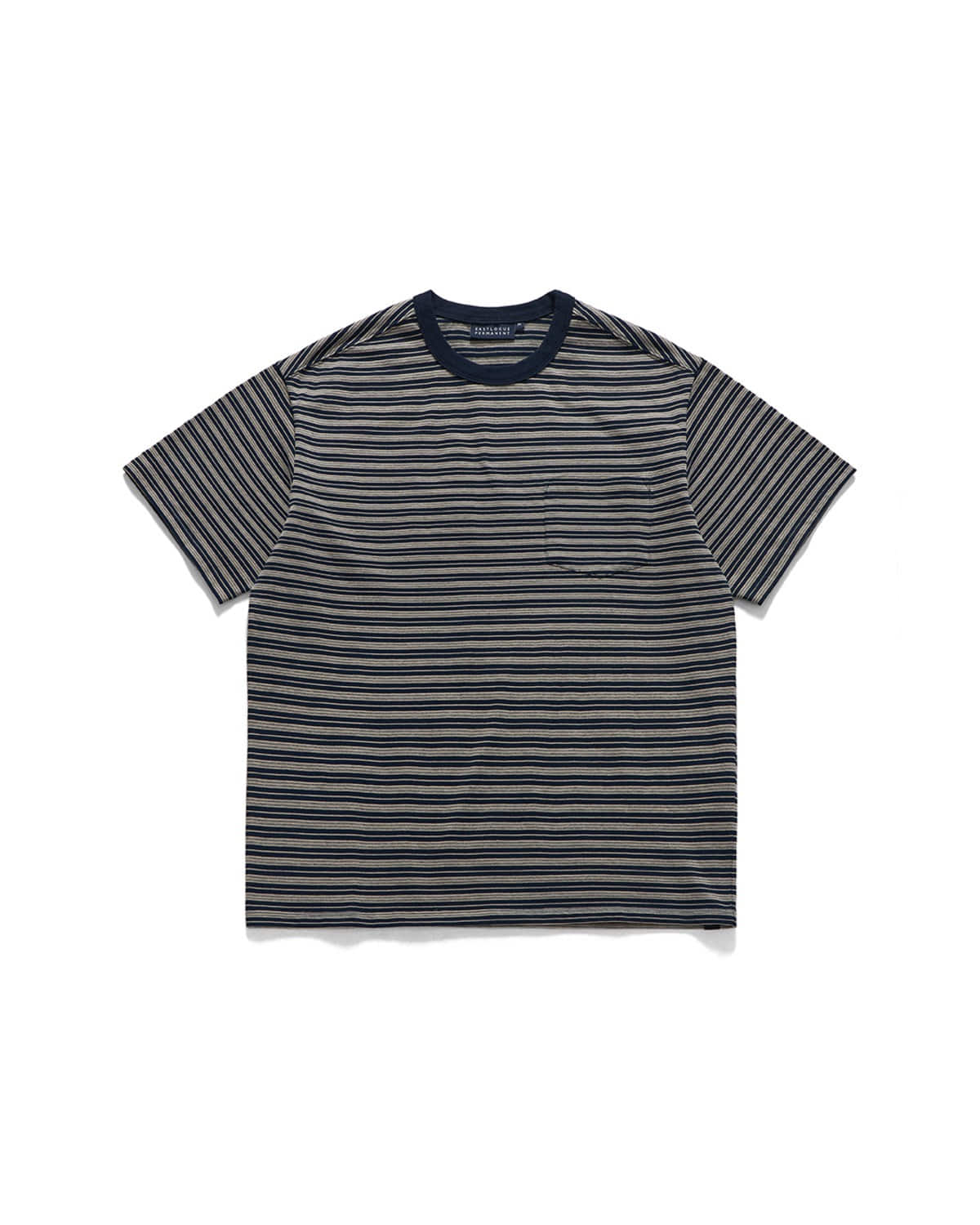 Eastlogue STRIPE POCKET T-SHIRTS / NAVY & GREY
