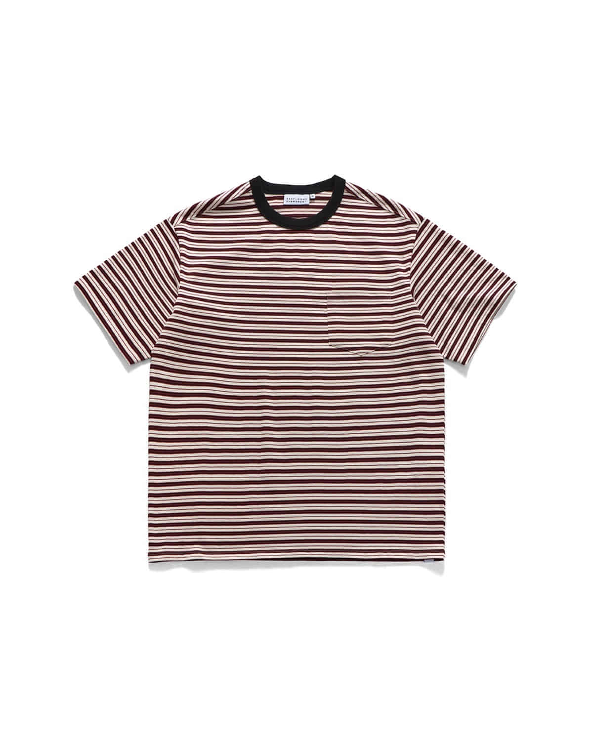 Eastlogue STRIPE POCKET T-SHIRTS / CREAM & RED