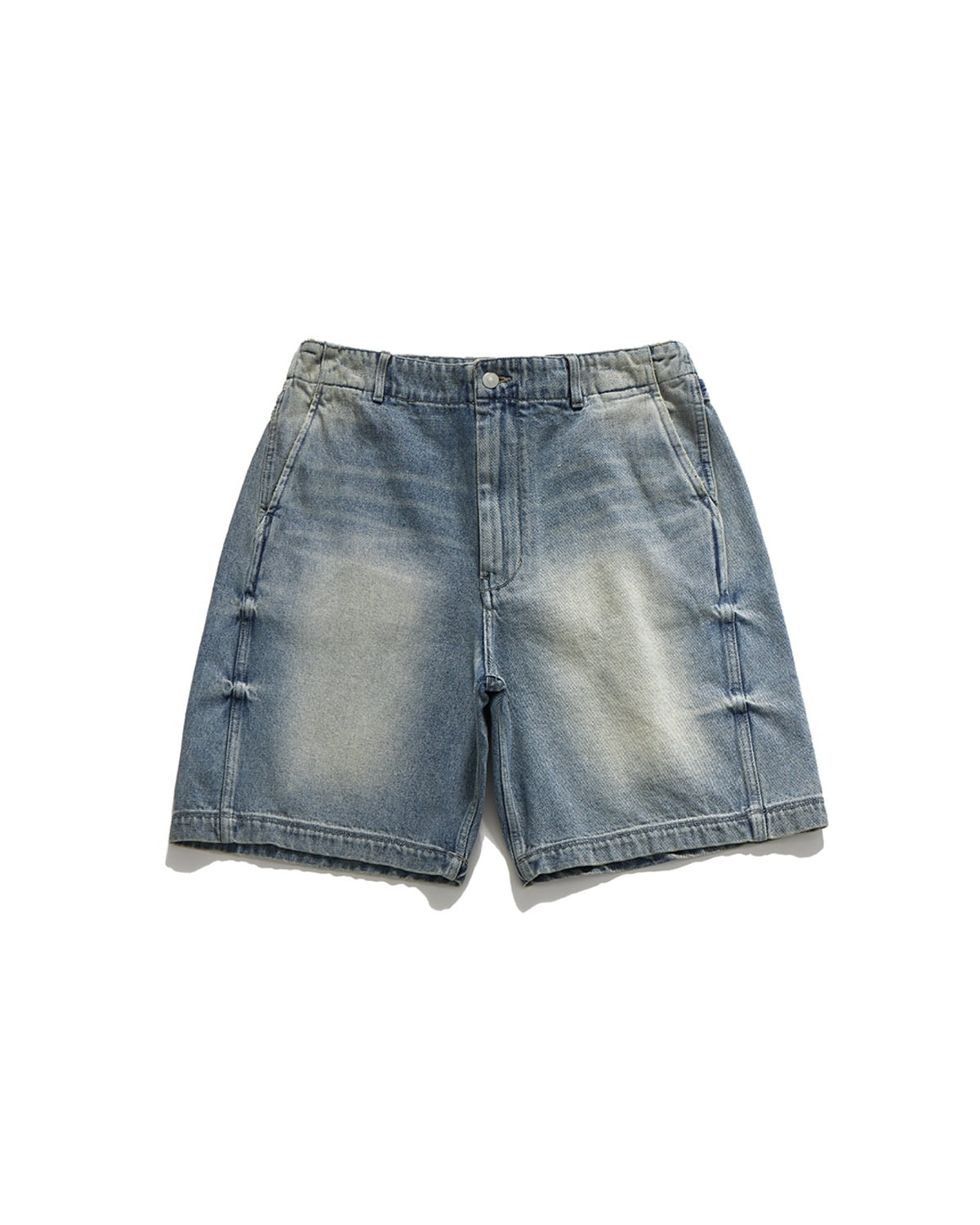 Eastlogue CINCH BACK CURVED SHORTS / LIGHT INDIGO