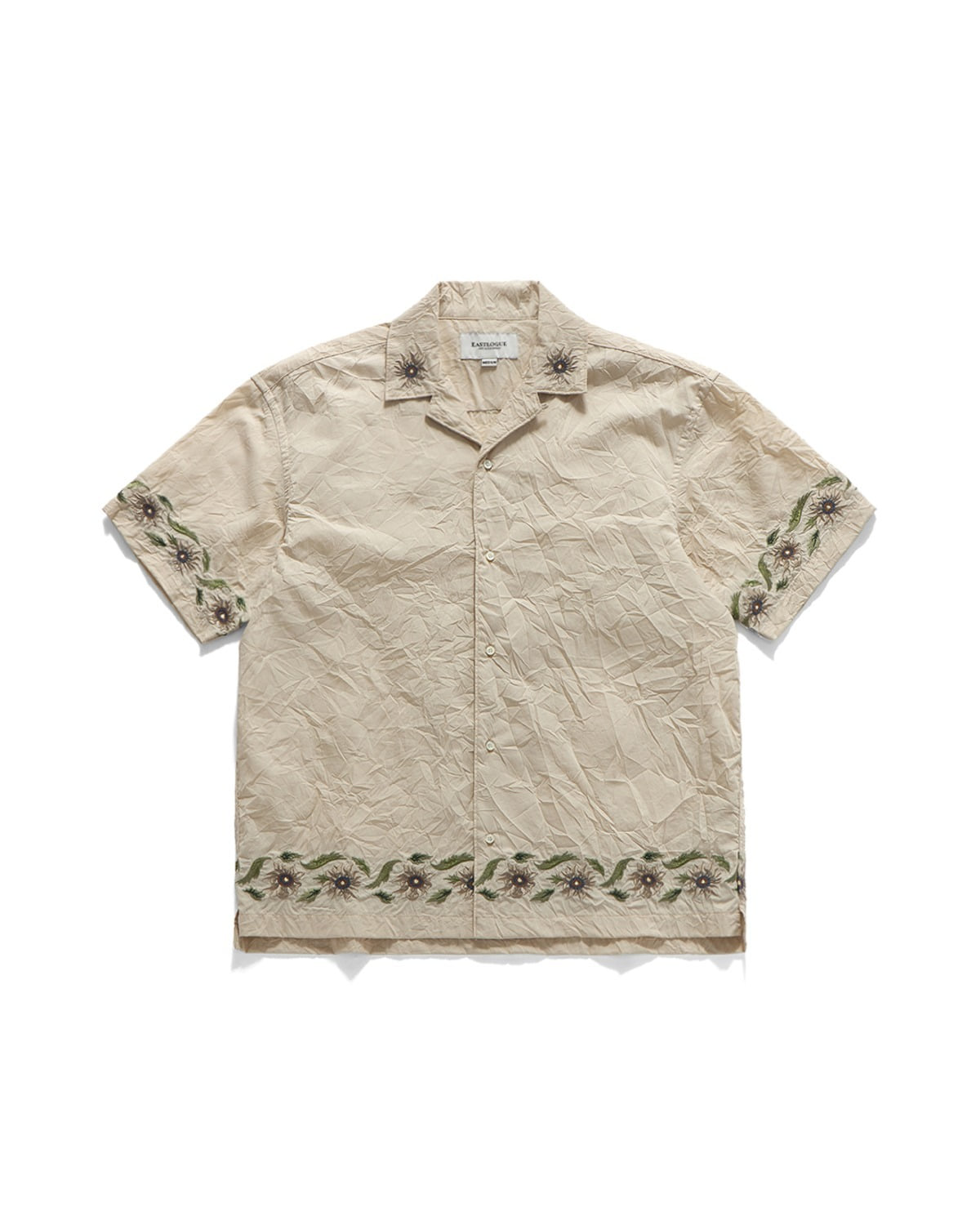 Eastlogue BREEZY EMBROIDERED HALF SHIRTS / CREASE MARZIPAN