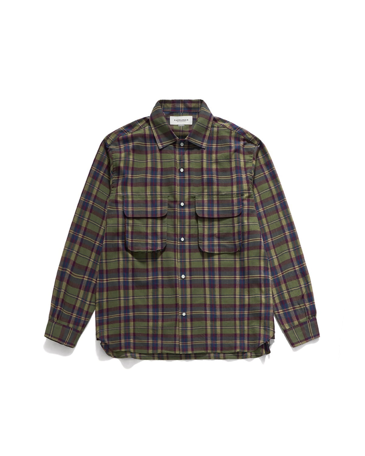 Eastlogue COMFY WIDE SHIRTS / GREEN & PURPLE CHECK