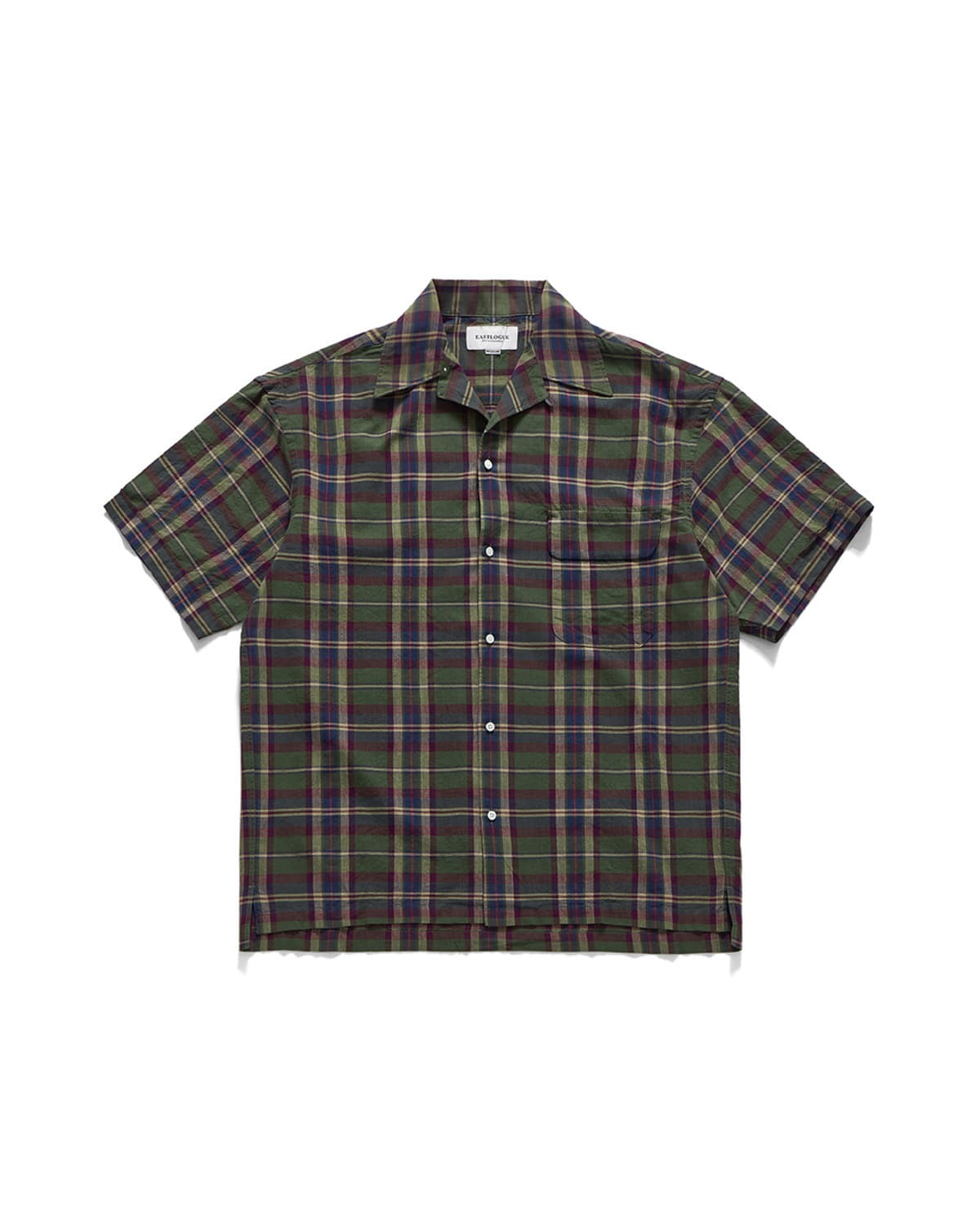 Eastlogue HOLIDAY HALF SHIRTS / GREEN & PURPLE CHECK