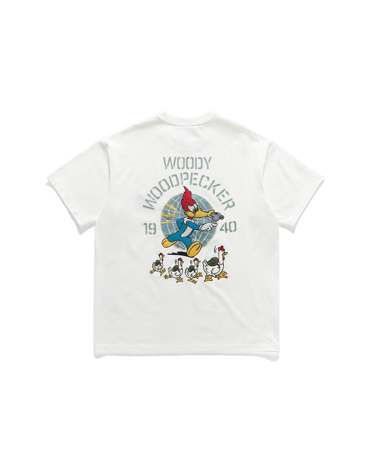 FLOCKING WOODPECKER T-SHIRT / WHITE