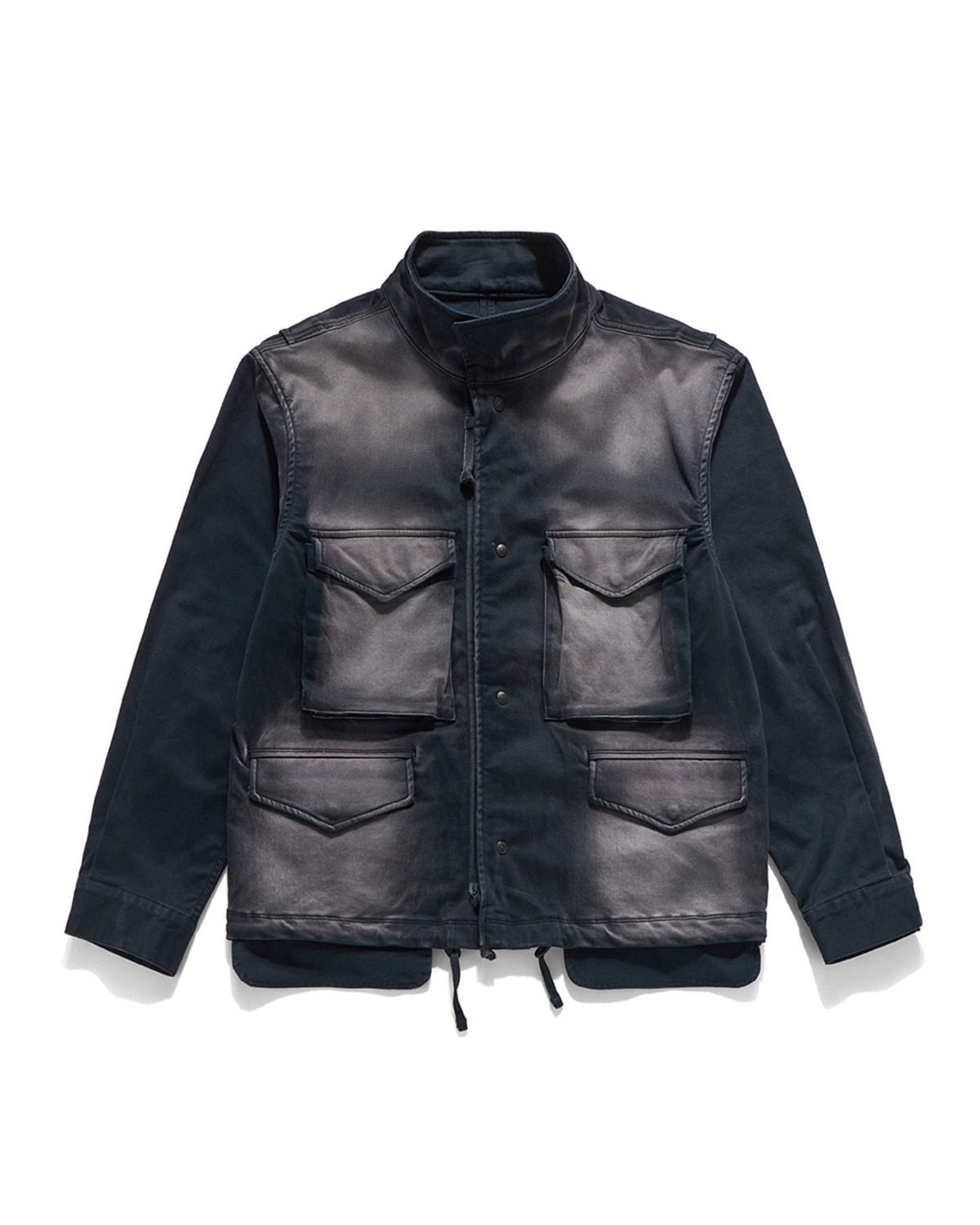 Eastlogue CROPPED MIL JACKET / FADING NAVY MOLESIKN