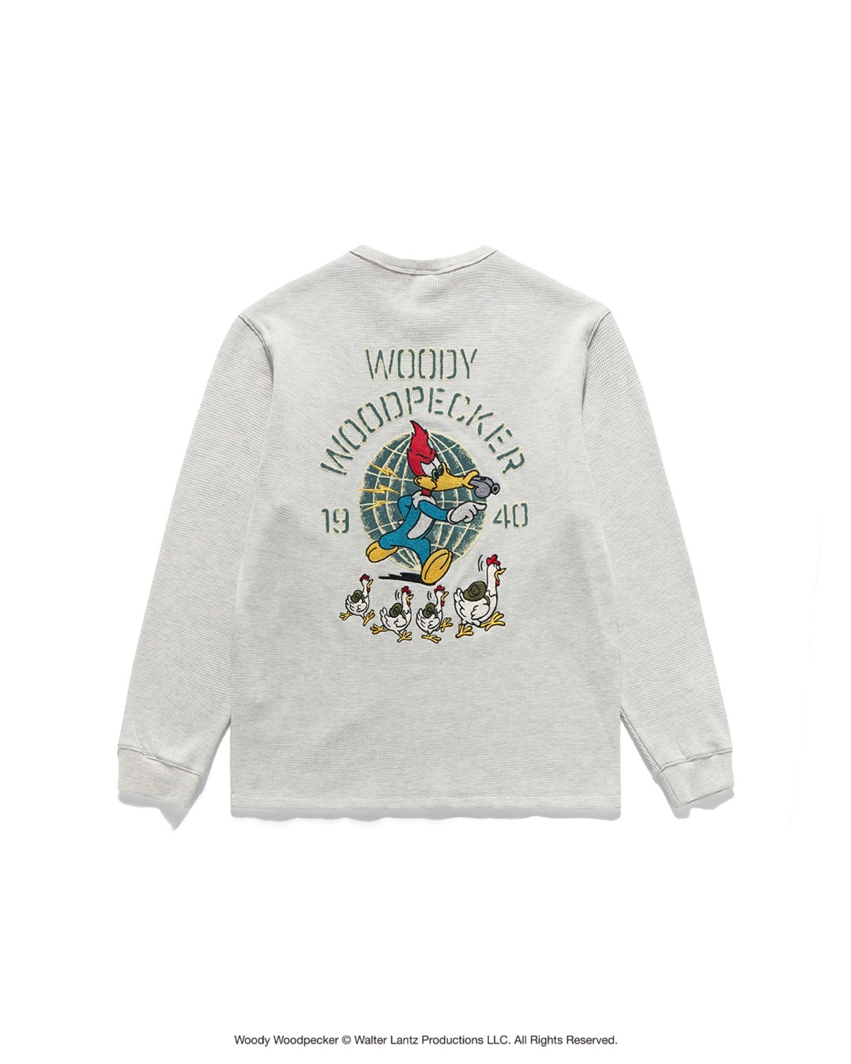 Eastlogue MARCHING WOODY EMBROIDERED L.S T-SHIRTS / OATMEAL