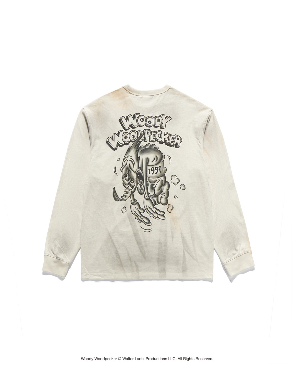 Eastlogue WEAKENED WOODY PRINTING L.S T-SHIRTS / CREAM