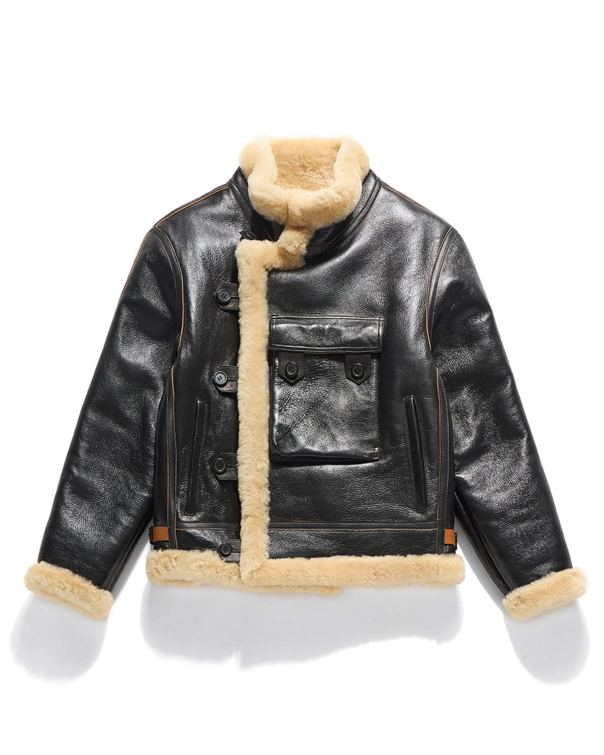 Eastlogue SHEARLING MOTORCYCLE JUMPER / BLACK