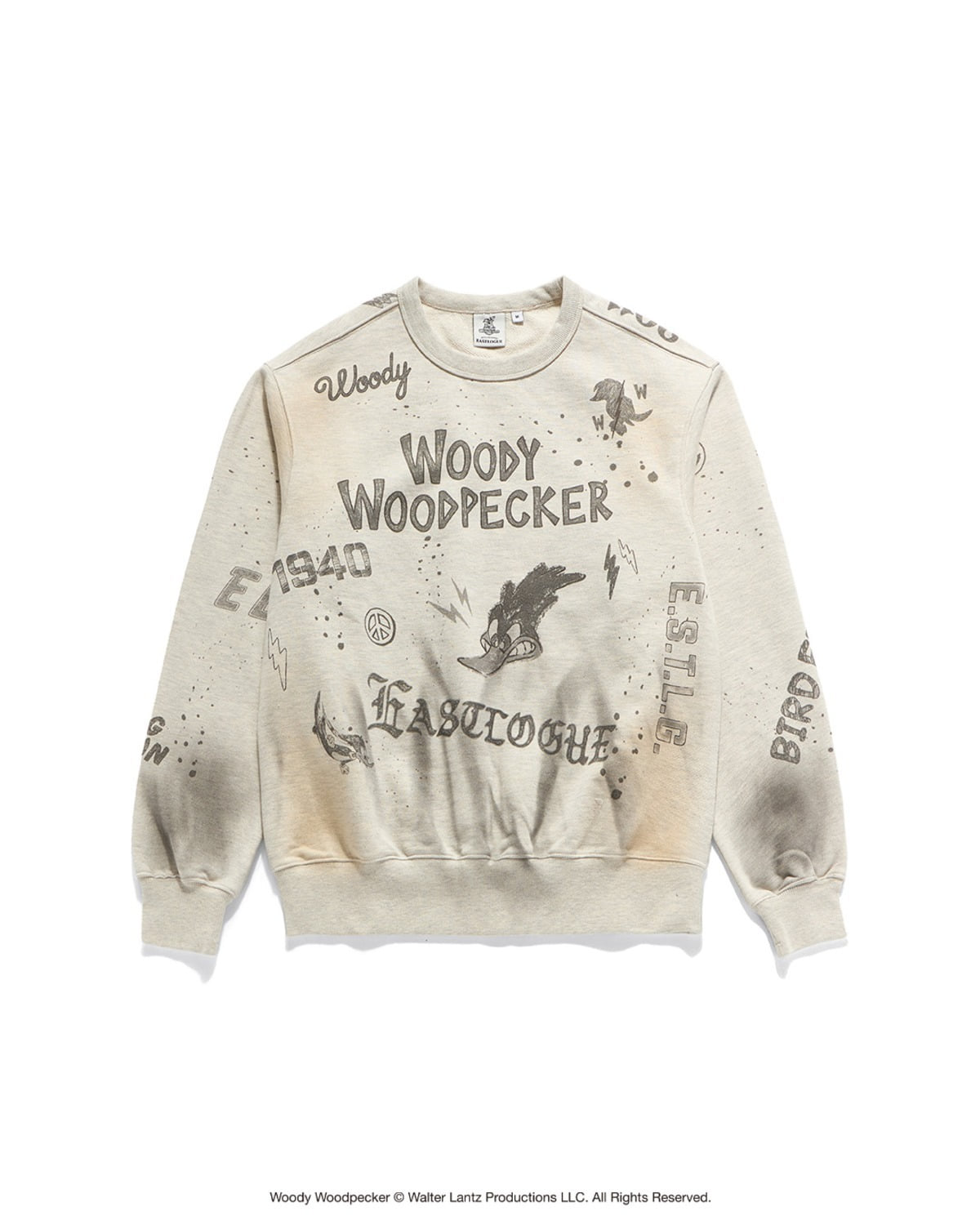 Eastlogue VINTAGE WOODY DOODLE SWEAT SHIRTS / OATMEAL