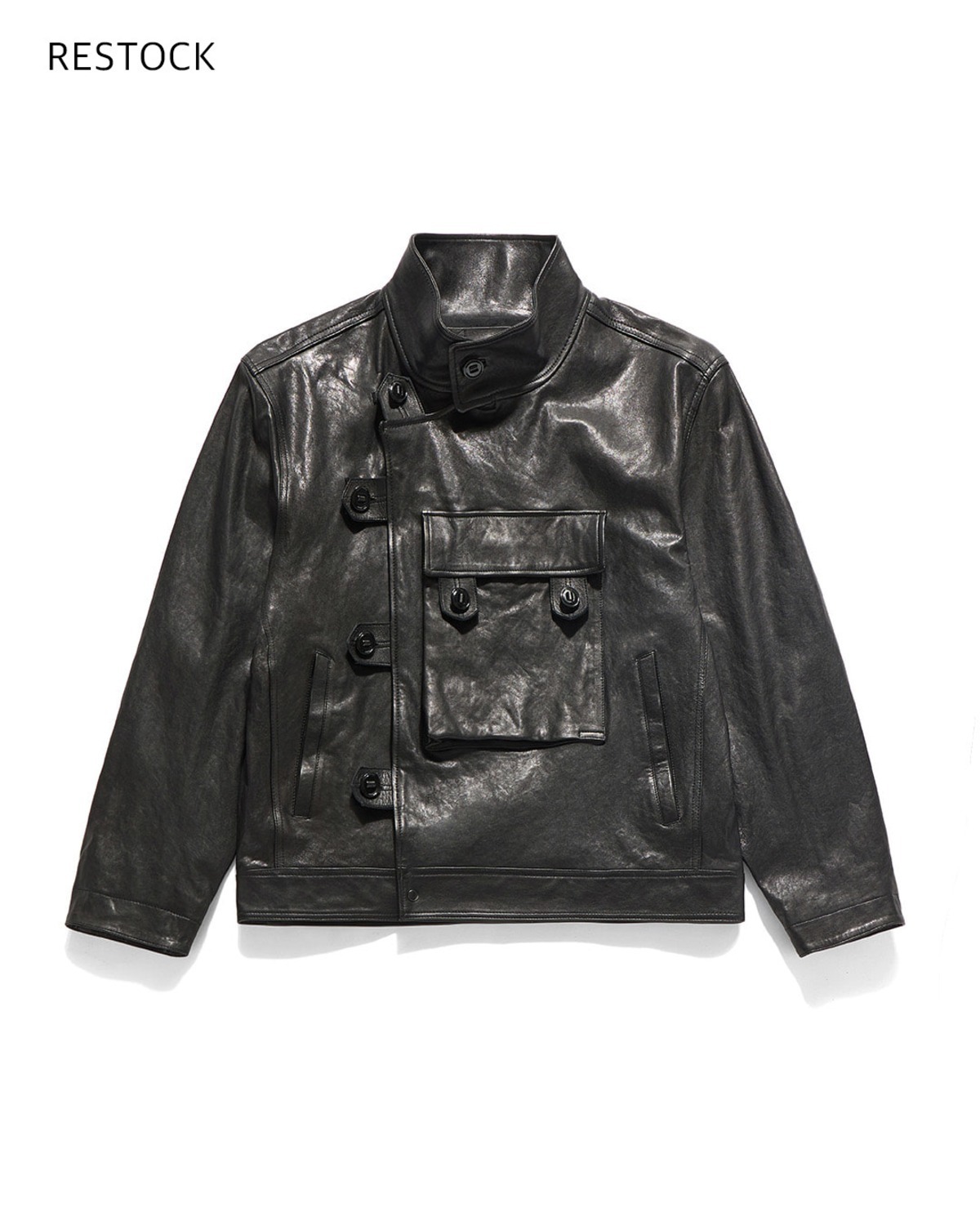 MOTORCYCLE LEATHER JUMPER / BLACK | EASTLOGUE