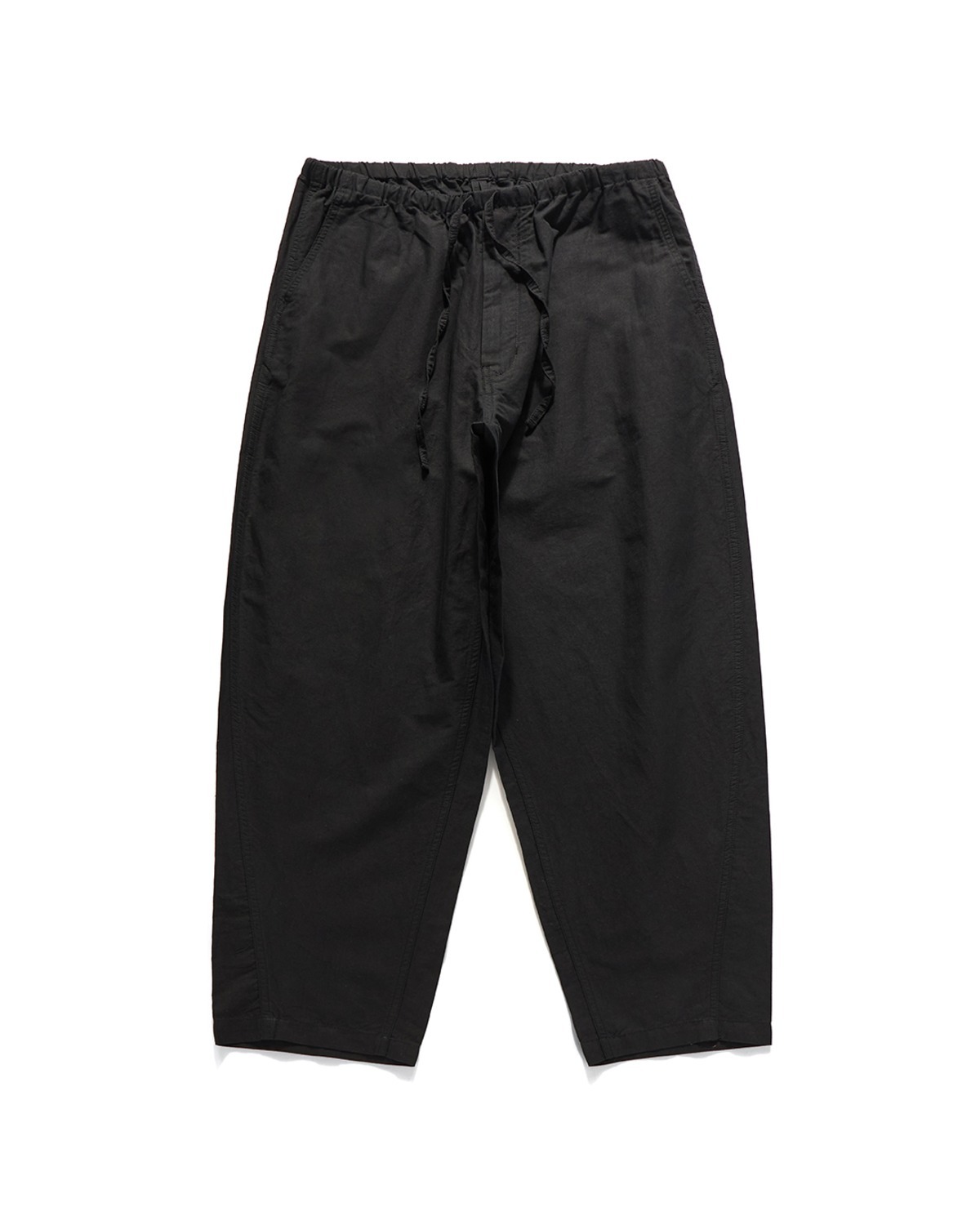 Eastlogue LOUNGER CURVED EASY PANTS / BLACK LINEN