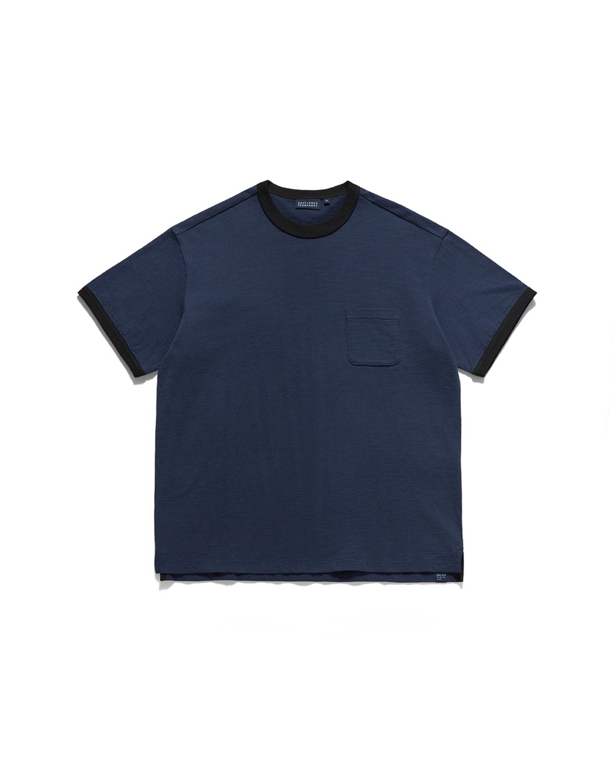 Eastlogue BASIC RINGER POCKET T-SHIRTS / NAVY & BLACK