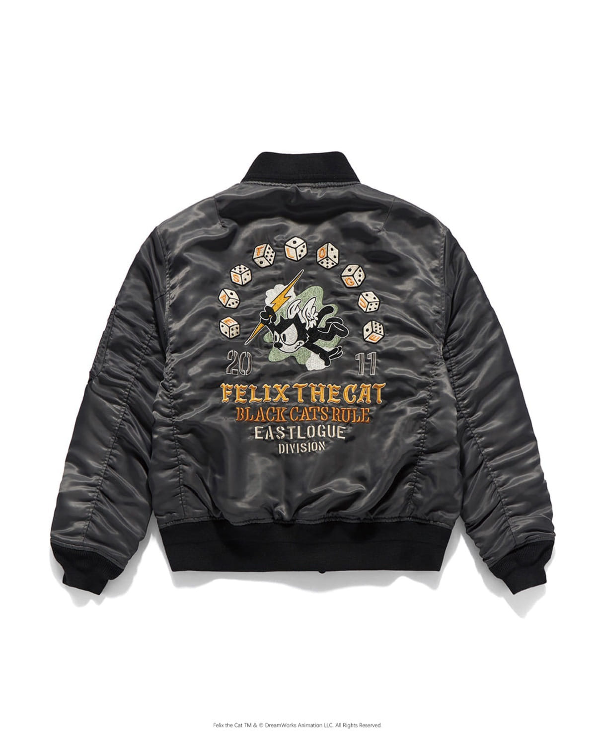 Eastlogue ANGEL FELIX EMBROIDERY FLIGHT MA-1 JUMPER / CHARCOAL