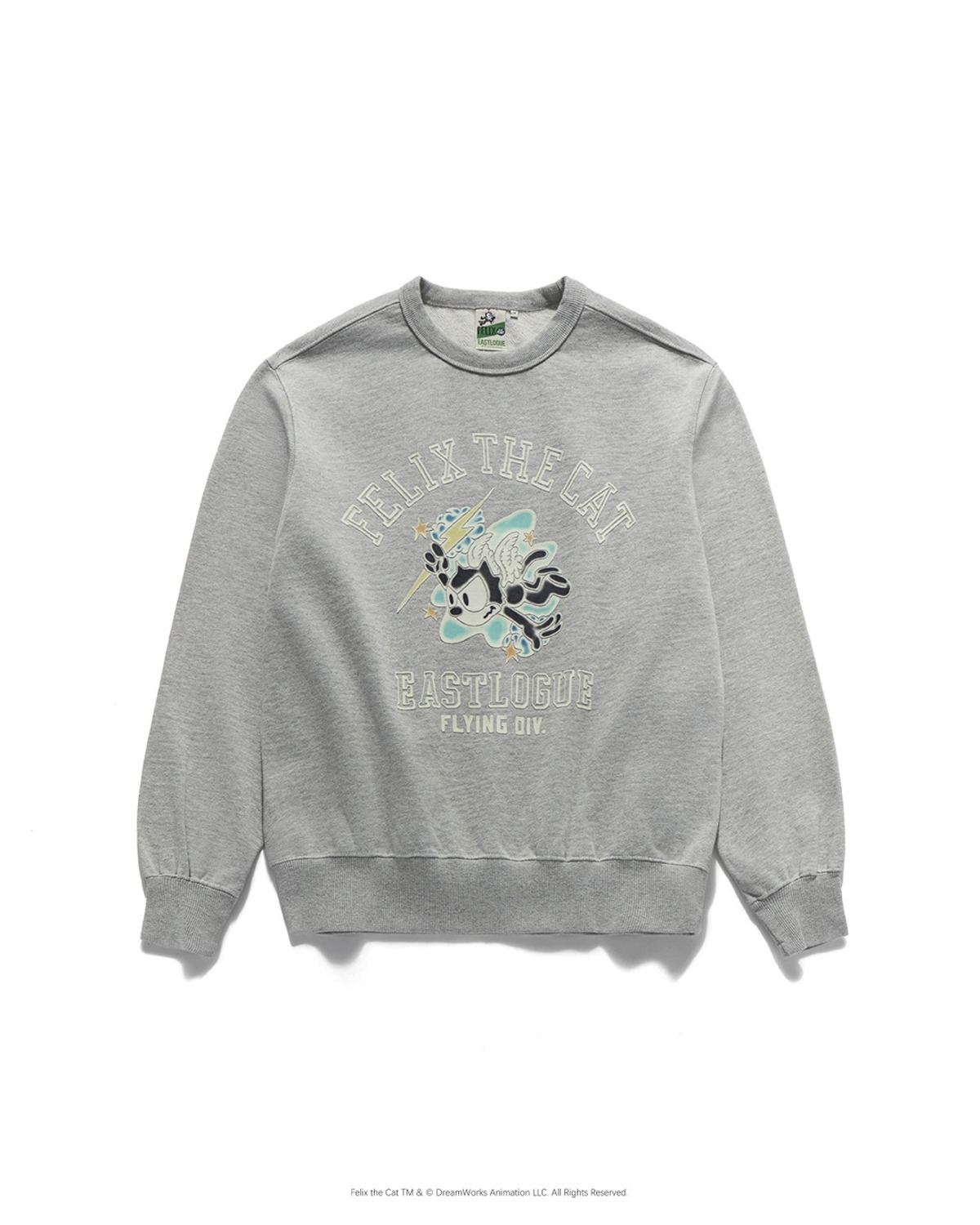 FLYING LIGHTNING FELIX FLOCKING SWEAT SHIRT / MELANGE GREY