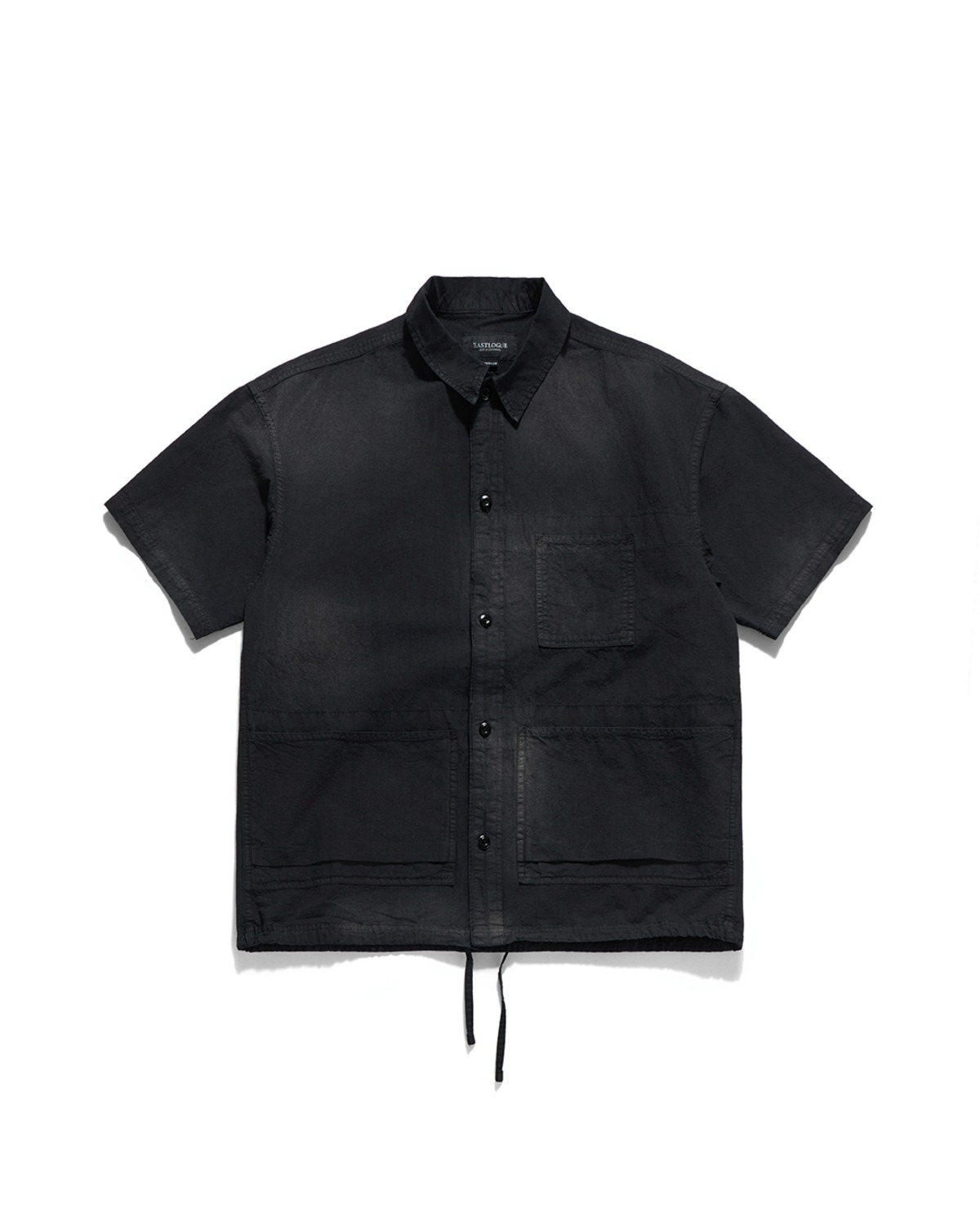 Eastlogue CARPENTER WORK HALF SHIRTS / FADING BLACK LINEN