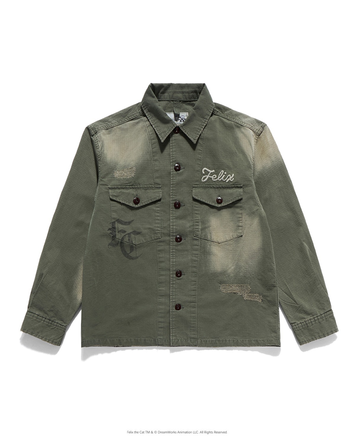Eastlogue FELIX TIMEWORN MIL FIELD JACKET / OLIVE RIPSTOP