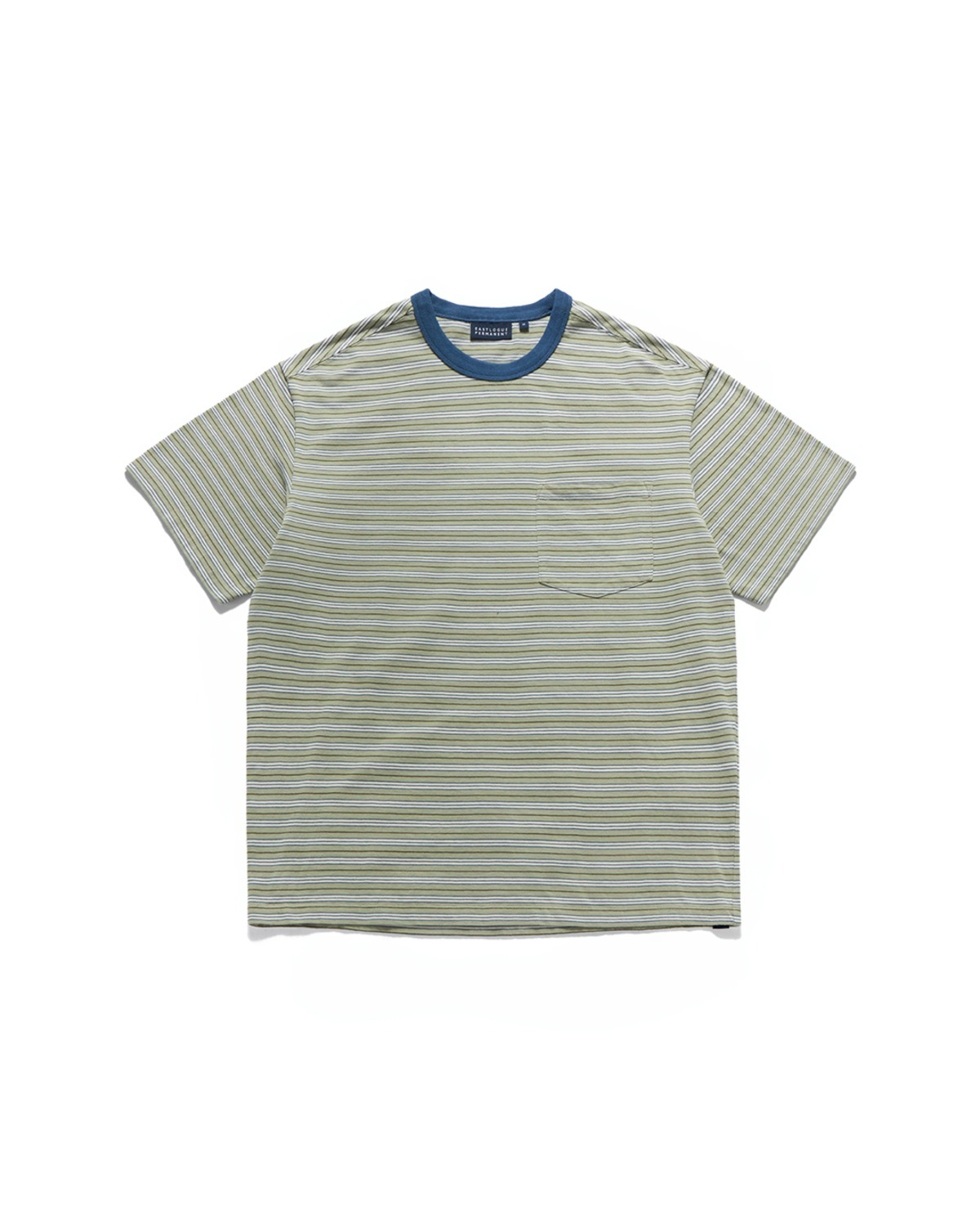 Eastlogue STRIPE POCKET T-SHIRTS / SAGE GREEN & DUST BLUE